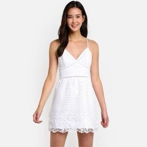 Abercrombie and Fitch Lace Eyelet White Mini Dress